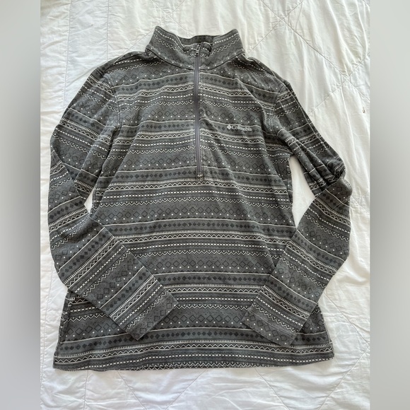 Gray Columbia half zip long sleeve - Picture 1 of 9